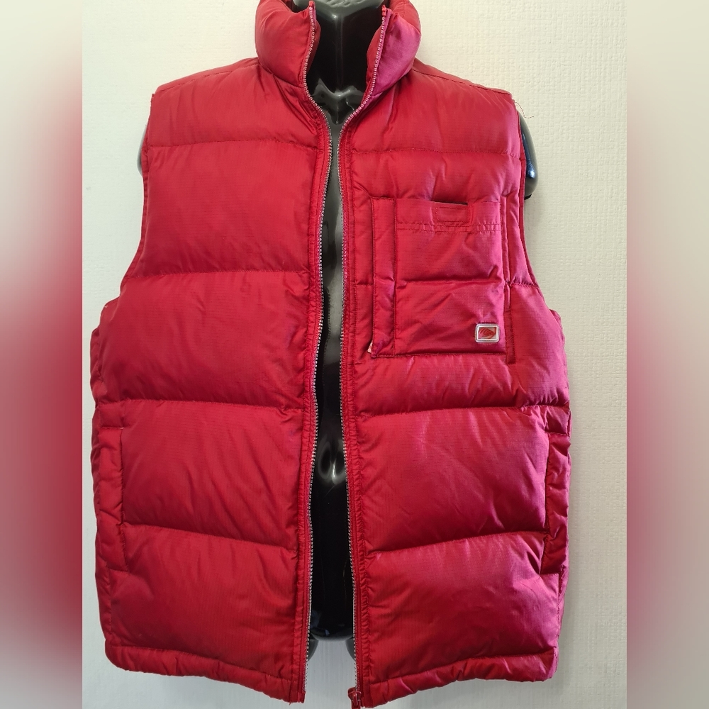 Quiksilver red down filled body warmer size large puffer gilet jacket - Picture 8 of 11